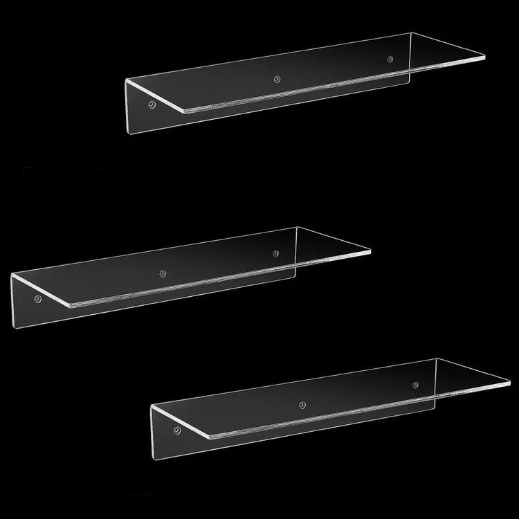 L shape acrylic display wall shelf
