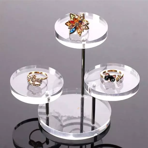 acrylic jewelry display with round riser