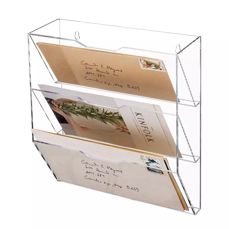 acrylic wall amounted file stand holder