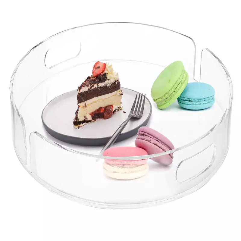 clear acrylic service tray