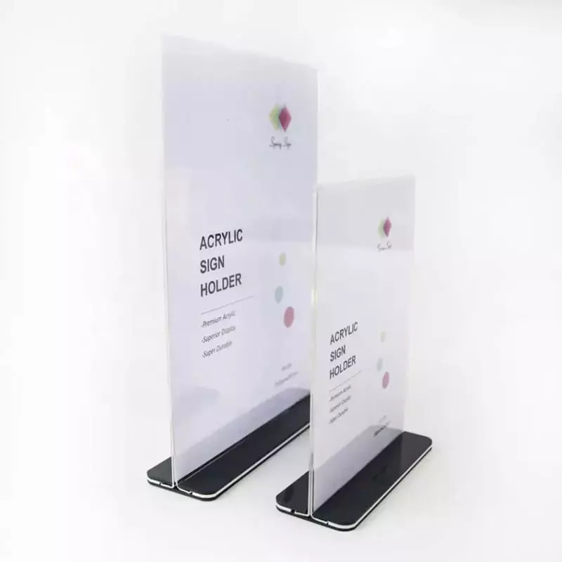 acrylic sign stand holder (black base)