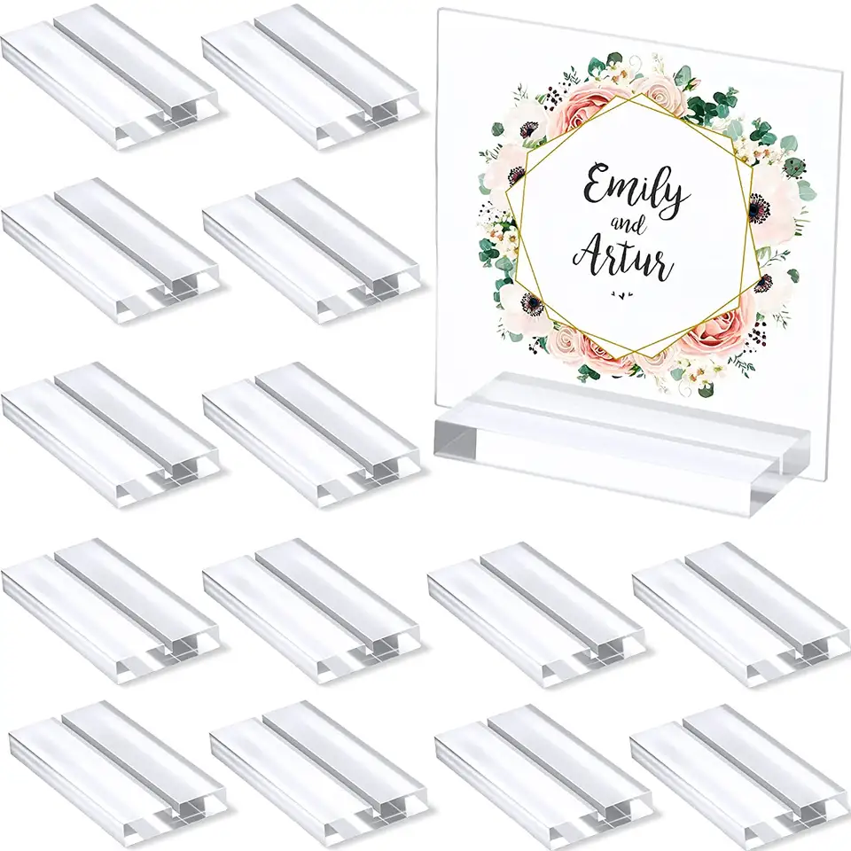 acrylic wedding stand base with sign