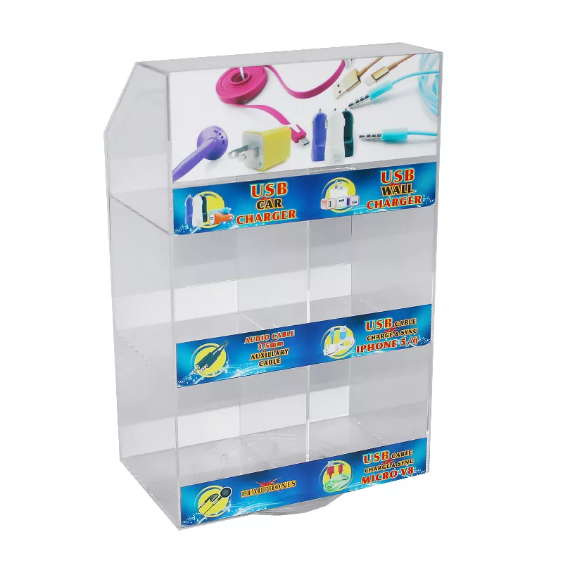 transparent 3 tiers acrylic pop display