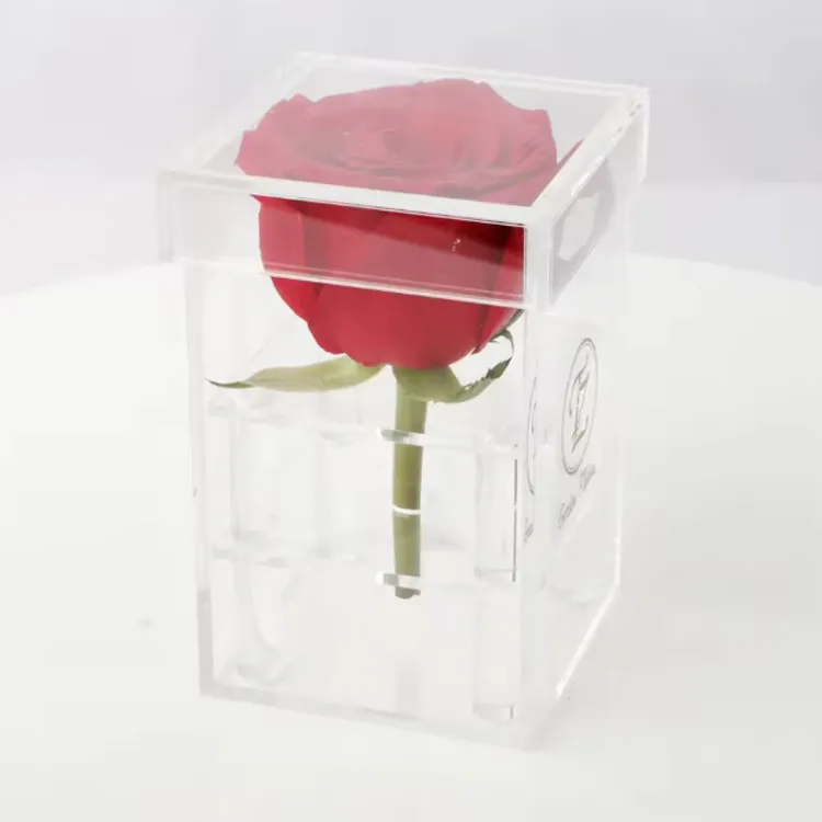 acrylic single rose box