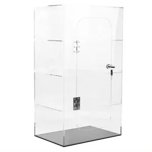 acrylic countert top display case with lock