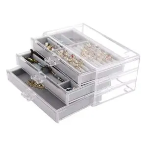 acrylic jewelry box with drawers