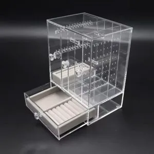 acrylic jewelry display box with drawer