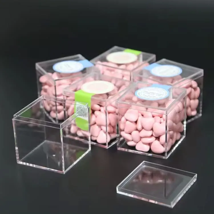 small square acrylic candy box