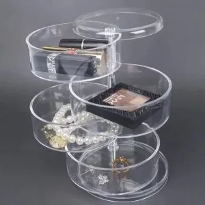 tiers Rotating acrylic jewelry round box