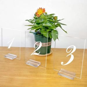 Acrylic Sign Stand with Clear thick Base