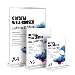 T shape Acrylic Sign Stand Holder