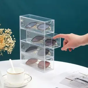 acrylic Sunglass organzier Holder with 4 Drawers
