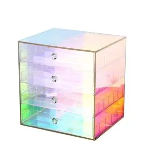 acrylic colorful cosmetics organizer with drawers