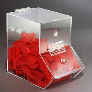acrylic dispense bin