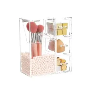 acrylic make up brush organizer with drawers