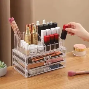 acrylic organizer with top tray