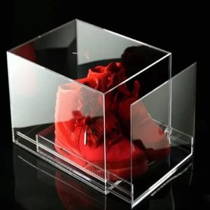 acrylic shoe box with drawer