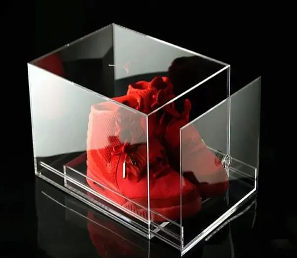 acrylic shoe box with drawer