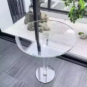 Round Top &Base Transparent Acrylic Coffee Table