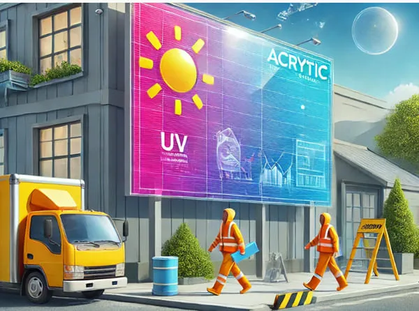UV-protected and scratch-resistant outdoor acrylic applications