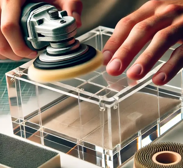 polish edge of acrylic box