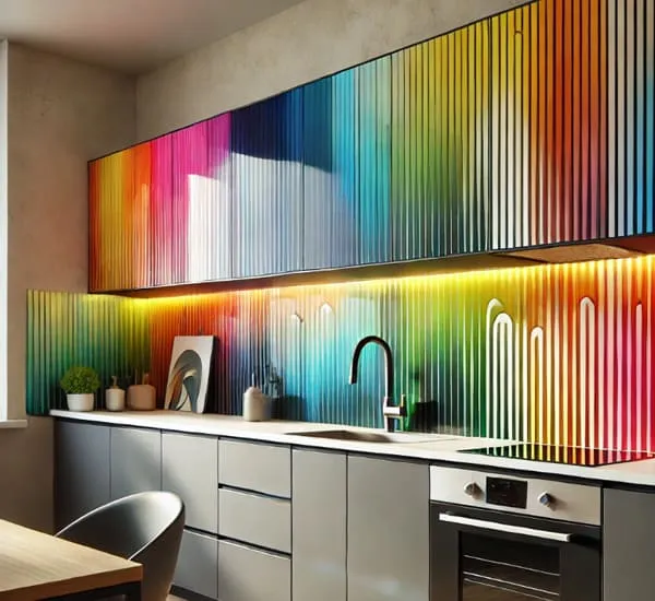Modern Kitchen with Acrylic Backsplash