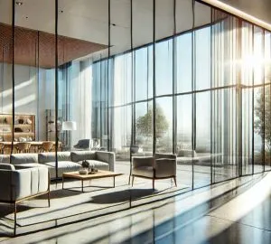 Plexiglass windows in a modern home