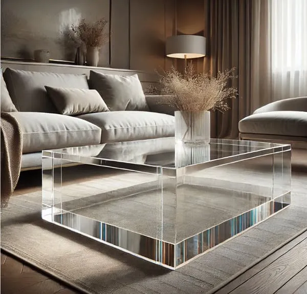 Stylish Living Room with Acrylic Coffee Table