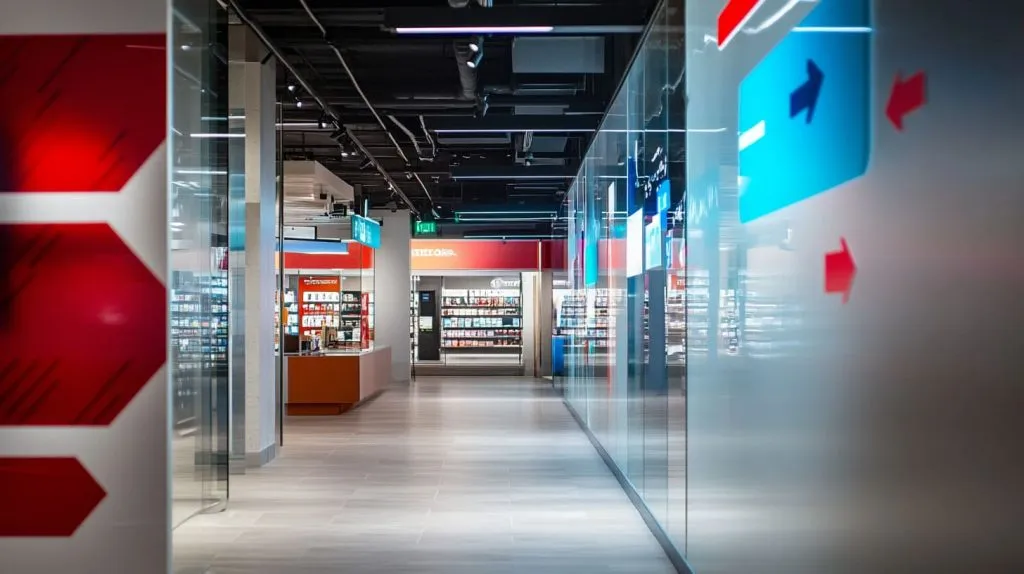 A modern retail store interior featuring custom acrylic signage prominently displayed-1