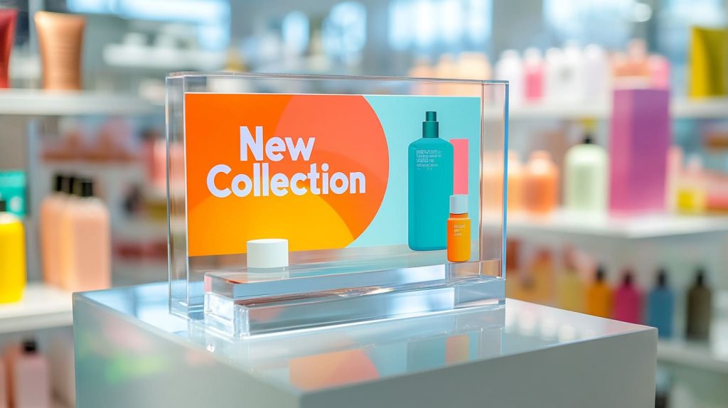 display of a promotional sign on an acrylic stand-4