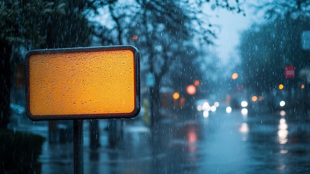 rainstorm scene with an acrylic sign outside-4
