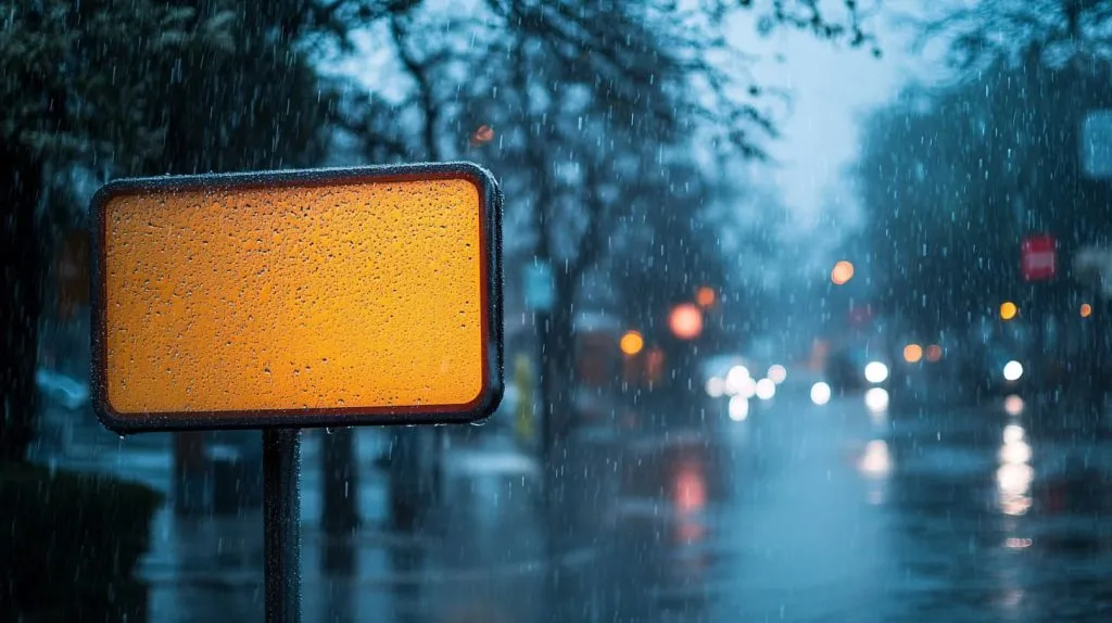 rainstorm scene with an acrylic sign outside-4