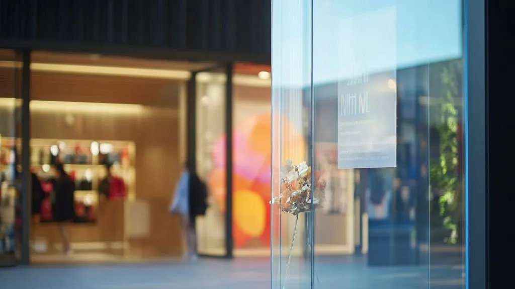 retail store entrance with a seasonal promotion sign made of clear acrylic-2