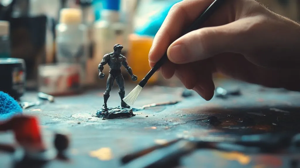 A close-up of a dusty action figure being cleaned-6