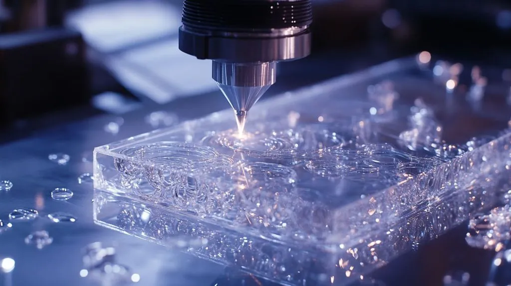 Acrylic sheets being laser cut in a factory-2
