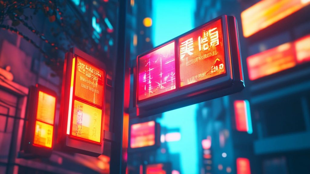 Acrylic sign boards on a busy street in China-1