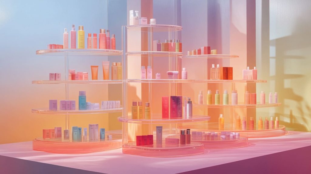 Elegant merchandise display with color gradients-5