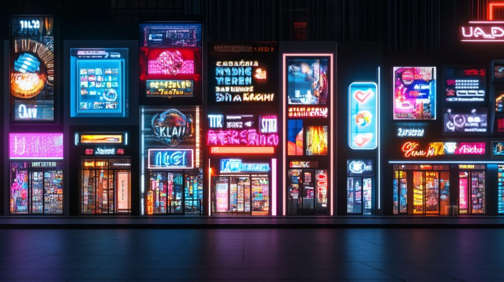 LED signs with vibrant colors in a cityscape-2