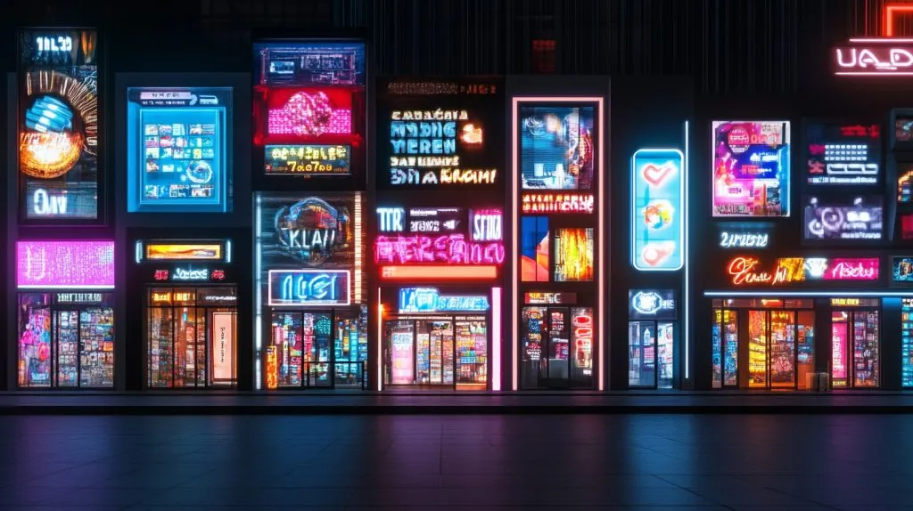 LED signs with vibrant colors in a cityscape-2