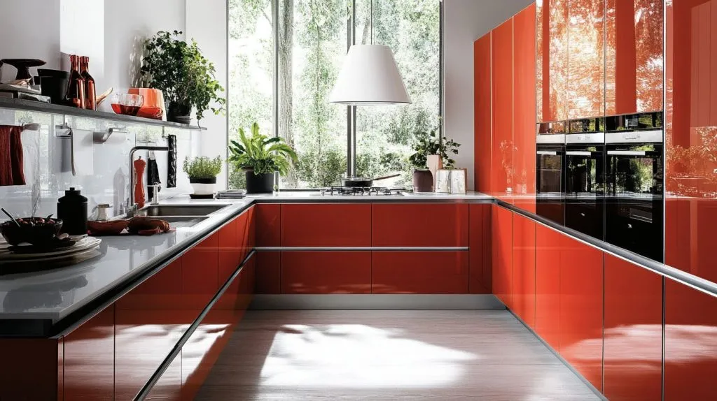 Modern modular kitchen with sleek acrylic finish-1