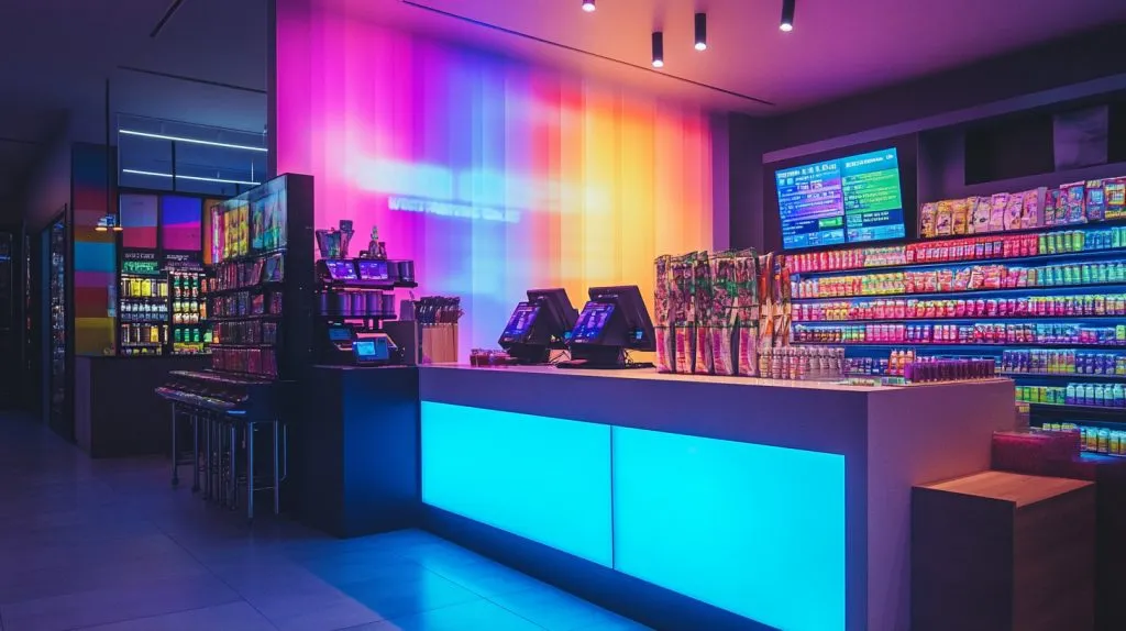 Modern store interior with vibrant LED displays-1