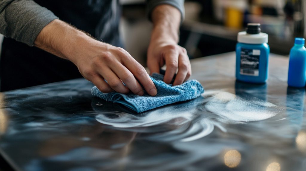 Polishing scratched acrylic with a soft cloth-6