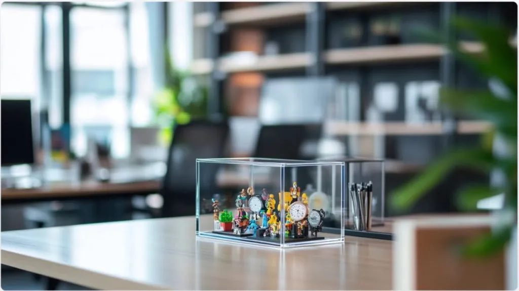 acrylic display box sitting on a sleek office desk-2