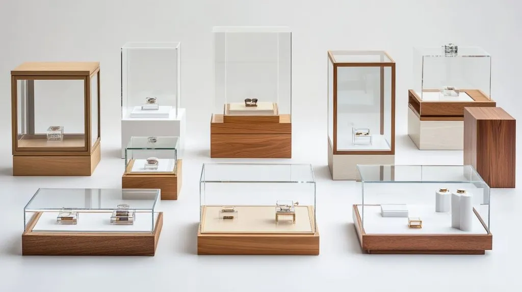 different types of display boxes arranged on a clean, white background-2