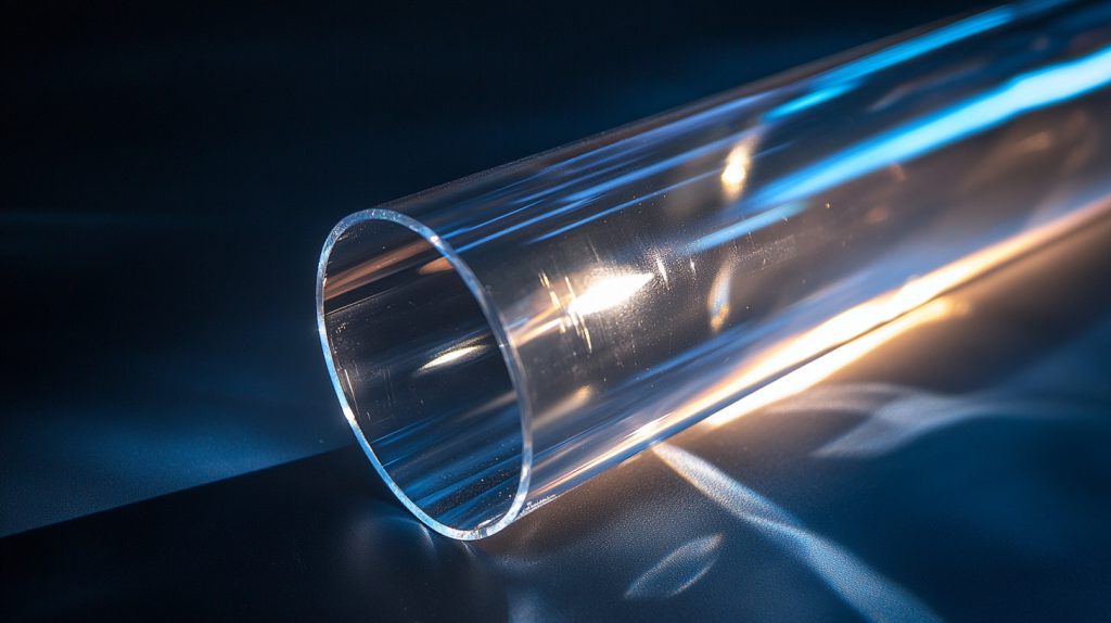 A flashlight testing the clarity of an acrylic sheet-7