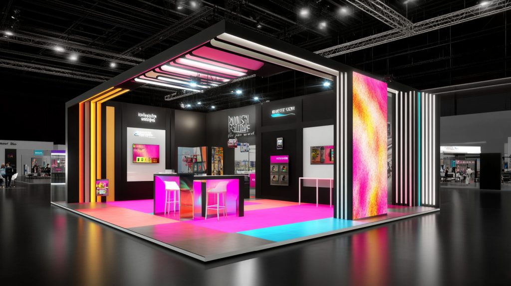 A vibrant exhibition stand with branding-2