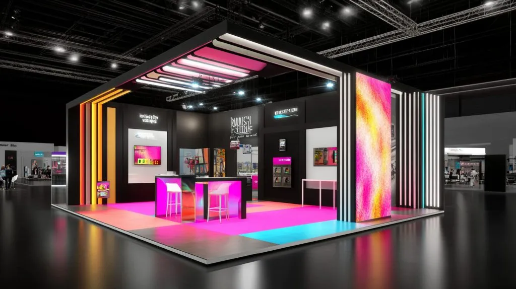 A vibrant exhibition stand with branding-2