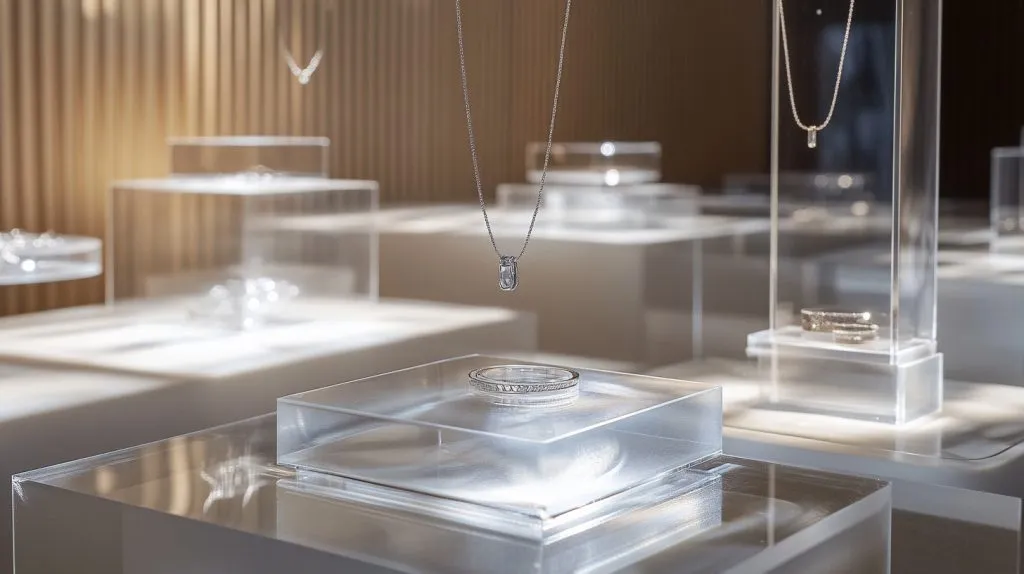 Acrylic display boxes holding luxury jewelry-2