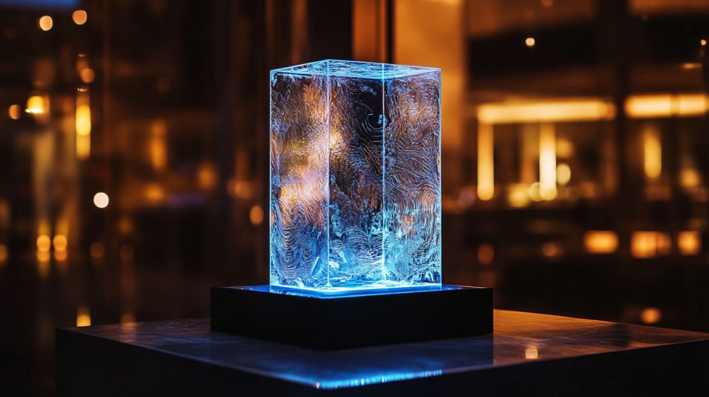 Illuminated acrylic award glowing-7