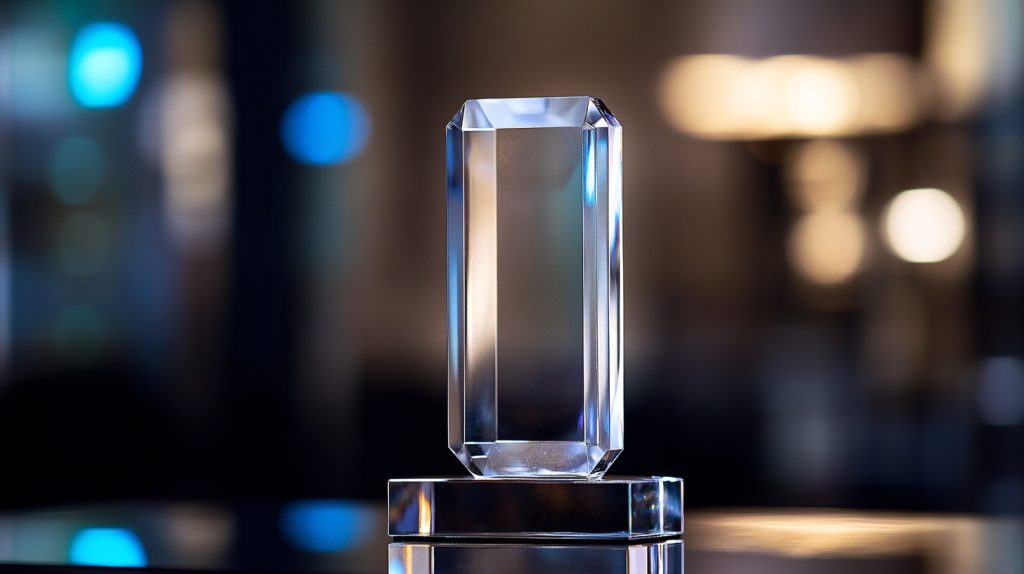 Transparent acrylic award close-up-2